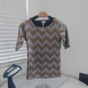 LuLaRoe Black and Gold Sequin Top